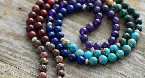 7 Chakra Mala Natural Stone Bracelet — Healing Crystal Yoga Bracelet