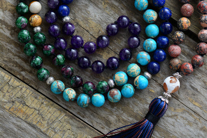 7 Chakra Mala Natural Stone Bracelet â€” Healing Crystal Yoga Bracelet