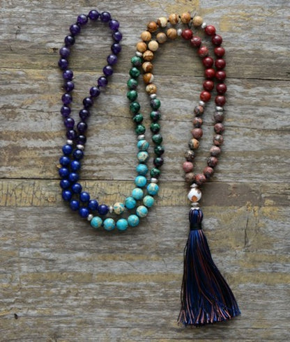 7 Chakra Mala Natural Stone Bracelet â€” Healing Crystal Yoga Bracelet