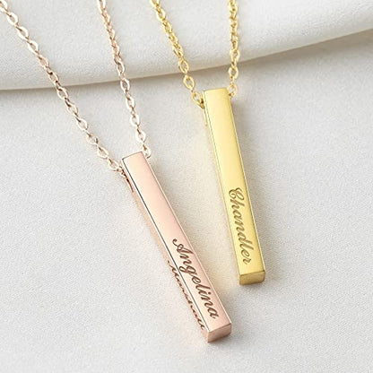 Personalized Mother Necklace — 4 Name Bar Pendant Necklace | Gift for Mom