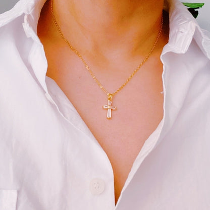 My Dear Crystal Cross Necklace â€” Elegant Faith Pendant Necklace for Women