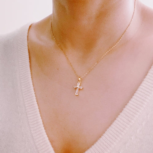 My Dear Crystal Cross Necklace â€” Elegant Faith Pendant Necklace for Women