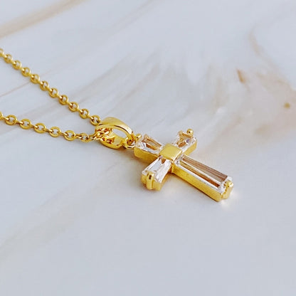 My Dear Crystal Cross Necklace â€” Elegant Faith Pendant Necklace for Women