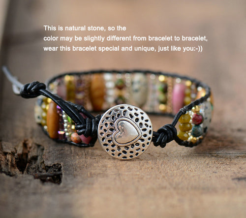 Women's Boho Bracelets â€” Mixed Natural Stone Set Adjustable Bracelet