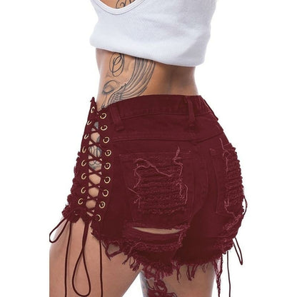 Bandage Shorts for Women â€” Sexy Cotton Summer Jeans Pants