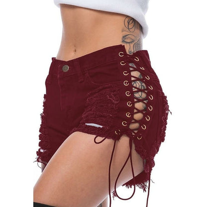 Bandage Shorts for Women â€” Sexy Cotton Summer Jeans Pants